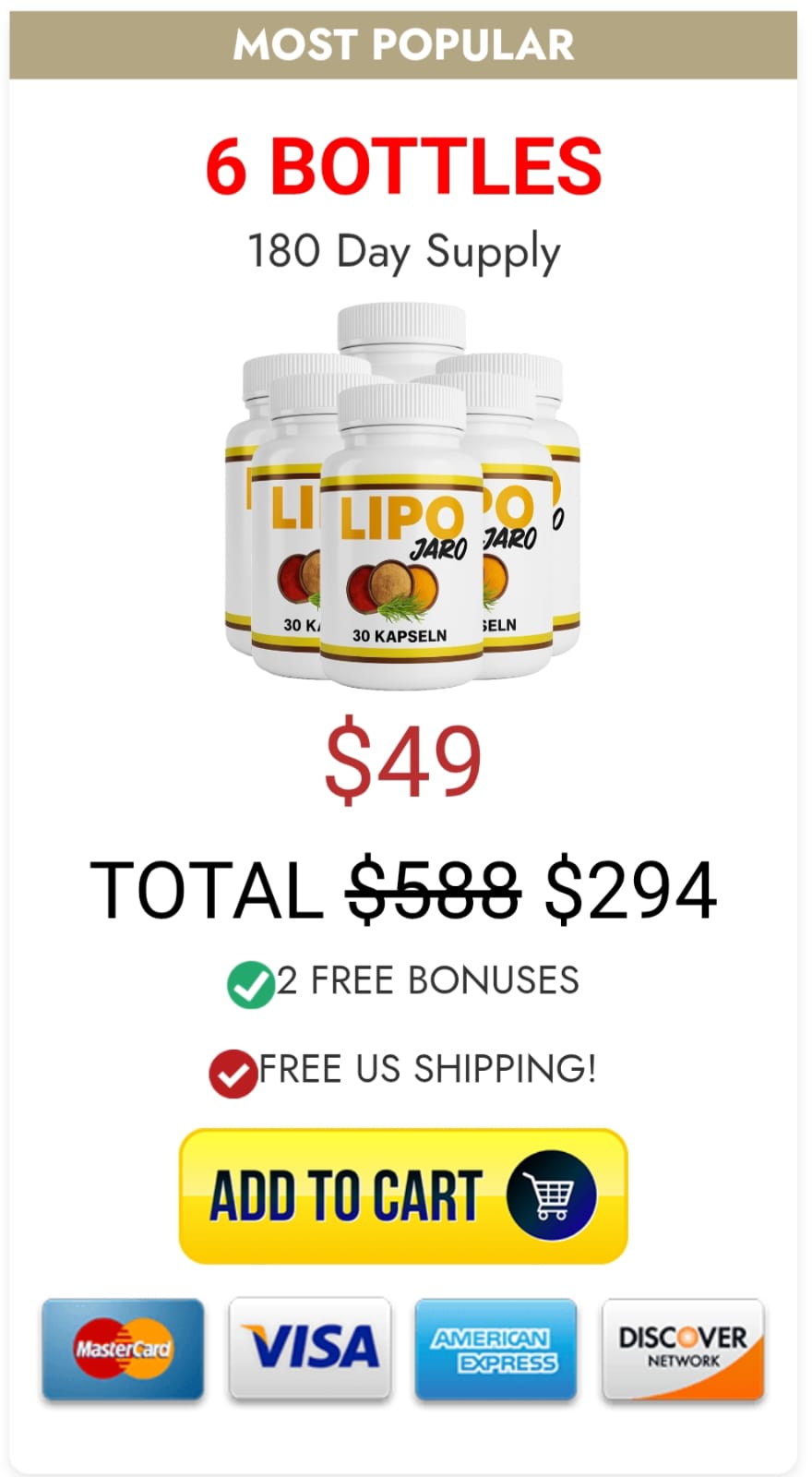 LipoJaro 6 Bottle Price